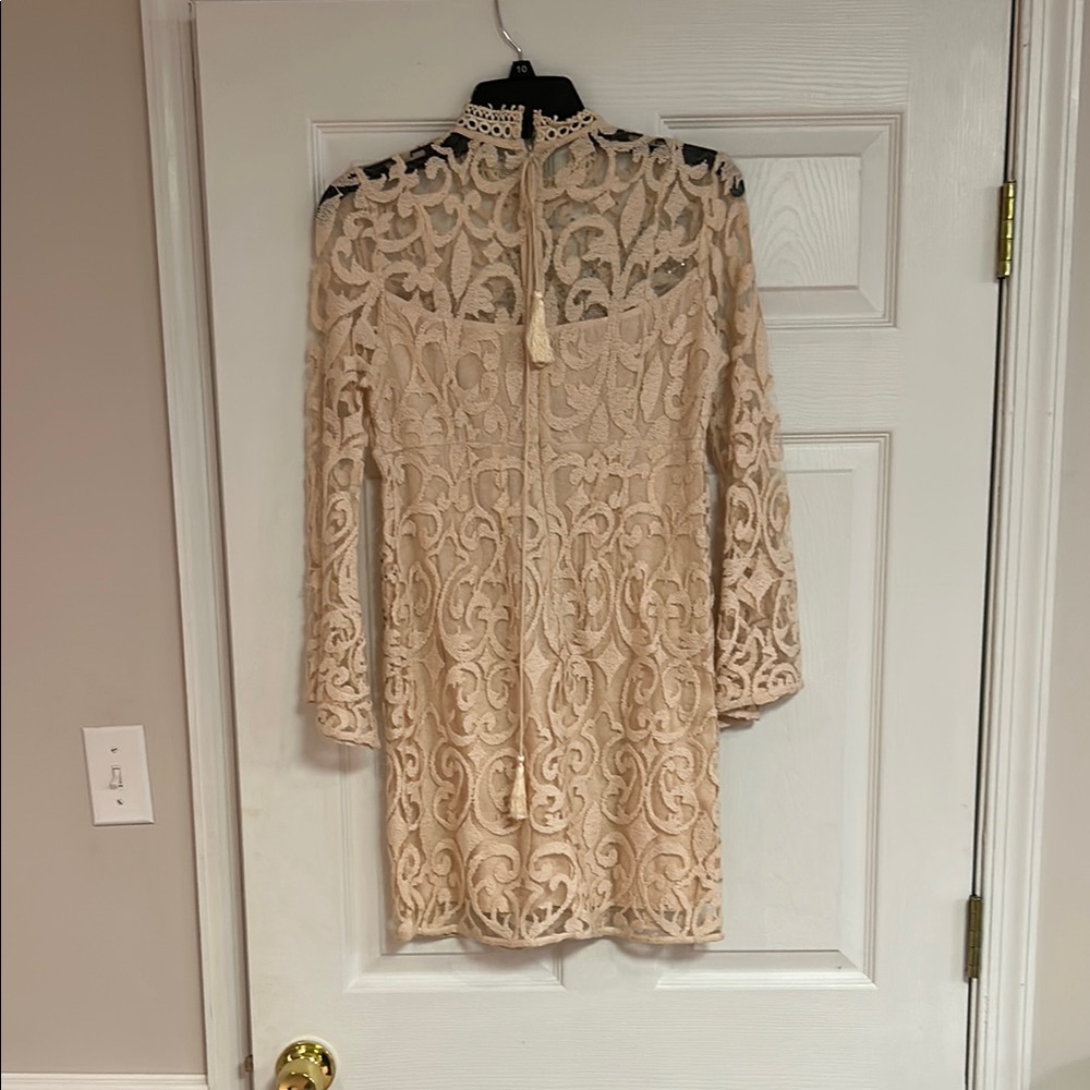 Free People Elegant Lace Dress with Silver Embellishments - Picture 2 of 3